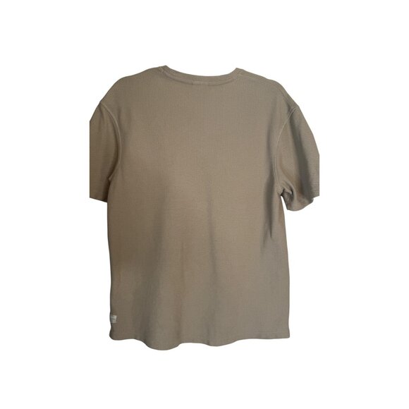 ZARA Medium Womens Beige Ribbed Short Sleeve T-Shirt 100% Cotton - Picture 11 of 12